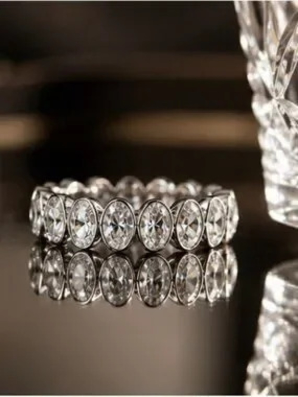 Classic Silver Crystal Eternity Band Ring